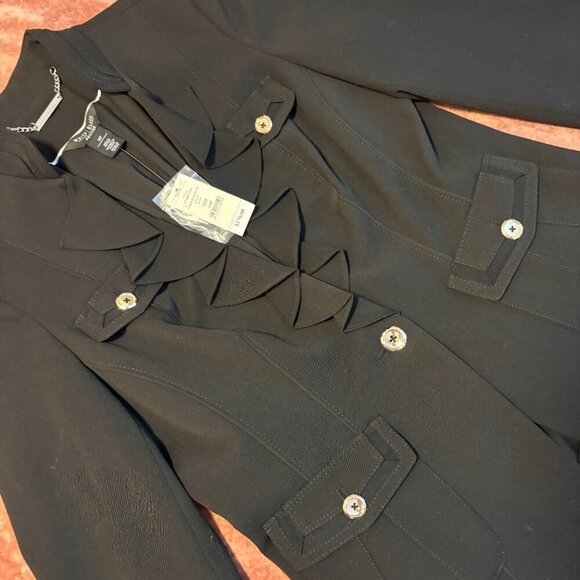 White House Black Market ruffle collar black blazer NWT - Picture 7 of 13